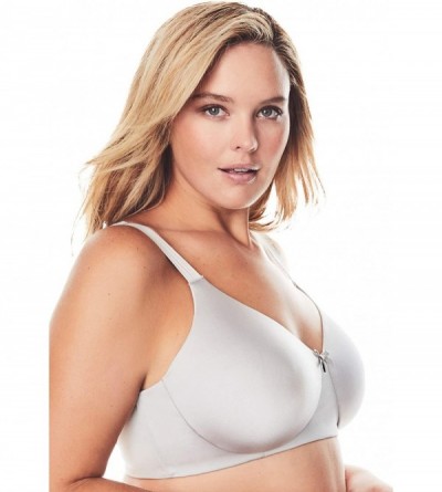 Bras Women's Plus Size Back-Smoothing Wireless T-Shirt Bra - Pearl Grey (1032) - C0193NT2DTG $29.52