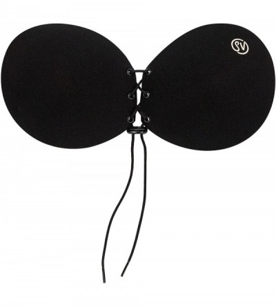 Bras Stick On Push up Bra - Backless Strapless Cleavage - Black - C11805URSWH $28.86