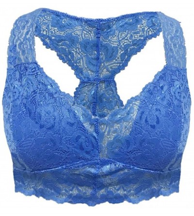 Bustiers & Corsets Sexy Underwear Lace New Women Plus Size Vest Crop Wire Free Bra Lingerie Sexy V-Neck Underwear S-3XL - Blu...