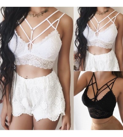 Baby Dolls & Chemises Women's Lingerie Sexy Women Floral Lace Bralette Bustier Crop Top Sheer Triangle Bra Shirt Vest for Wom...