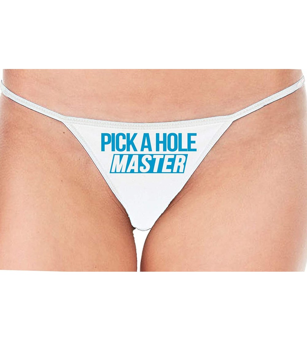 Panties Pick A Hole Master Mouth Ass Pussy Slut White String Thong - Sky Blue - CD1963SZOKI $19.34