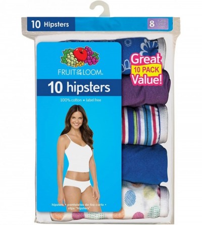 Panties 10pk Cotton Assorted Hipster - 7 - C91183P5QOV $18.29