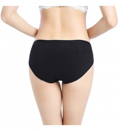 Panties Women Comfort Cotton Stretch Bikini Cut Panties Multi Pack Breathable Underwear - 6 Black - CV18L53K2M4 $11.85