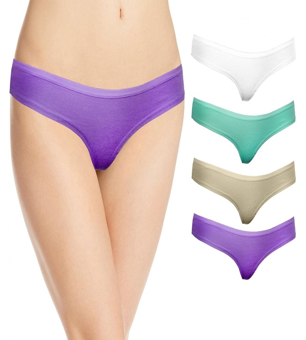 Panties Women's Thong Underwear 4 Pack M - C012NUTG7DQ $12.63