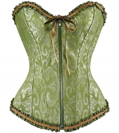 Bustiers & Corsets Corset Ladies' Sexy Bodice Lingerie Comfortable and Soft Tight-Fitting Tight-Fitting Belt a (Green2 Size X...