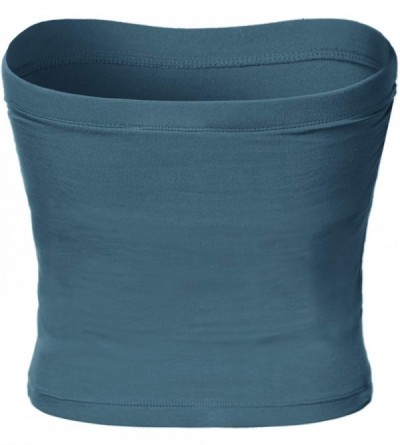 Shapewear Women's Tube Crop Tops Strapless Cute Sexy Cotton Tops - 014-titanium-1 - C318NZ0S08X $11.27