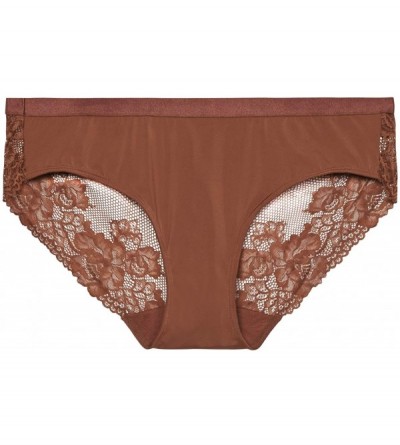 Panties Women's Curvy Lace Back Hipster - Brown Sugar Nude - CR18UYSDQ6L $20.97