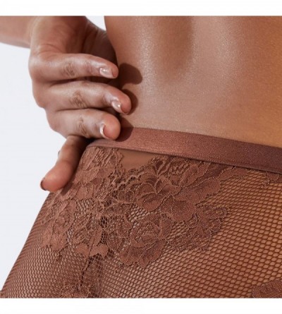 Panties Women's Curvy Lace Back Hipster - Brown Sugar Nude - CR18UYSDQ6L $20.97