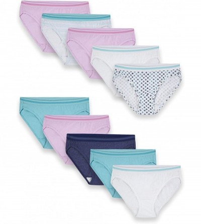 Panties Women's Tag Free Cotton Bikini Panties - 10 Pack - Assorted Colors - CD18WEGRQU4 $26.36