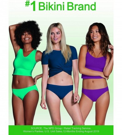Panties Women's Tag Free Cotton Bikini Panties - 10 Pack - Assorted Colors - CD18WEGRQU4 $10.67