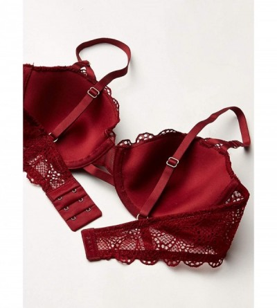 Panties Women's Superior Lace Bikini Panty - Crimson - CW18XOYSH3I $20.37