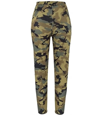 Panties Women Camouflage Print Pants Women Sports Casual Pants - Army Green - CL18T5C22WA $18.86