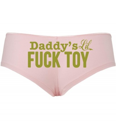 Panties Daddys Little Lil Fuck Toy Fucktoy DDLG BDSM Owned Boyshort - Gold - CC18SSMLE62 $17.54