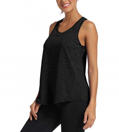 Camisoles & Tanks Women's Yoga Shirts- Workout Tops for Women Racerback Tank Yoga Shirts Gym Clothes - Black - CK1965396QS $3...