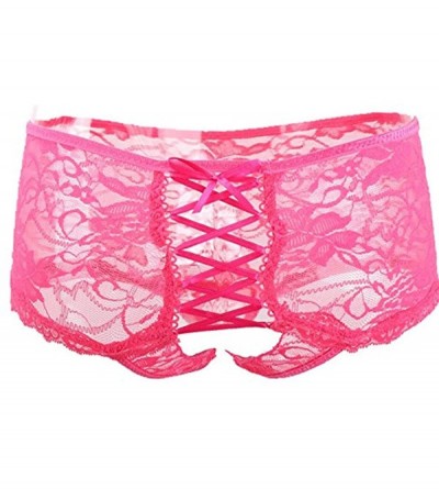 Panties Sexy Plus Size Panties for Women Lace Thong Panties Mid Waist Underwear - Multicolor2 - C318GEWLH93 $22.44