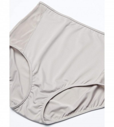 Panties Women's Ultrastretch with Mesh 3 Pack Brief Panties - Black/Platinum/White - CG18YIE2TZY $14.13