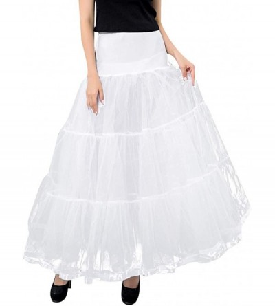Slips Floor Length Wedding Bridesmaid Petticoat Long Underskirt for Formal Dress Dancing Skirt - White - CY194ZSGUDZ $46.91