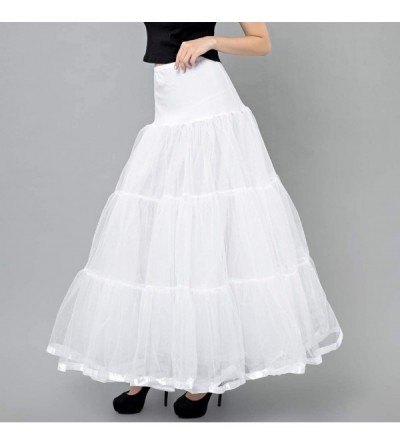 Slips Floor Length Wedding Bridesmaid Petticoat Long Underskirt for Formal Dress Dancing Skirt - White - CY194ZSGUDZ $26.06