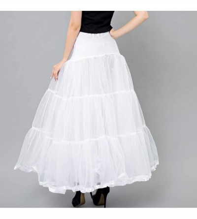 Slips Floor Length Wedding Bridesmaid Petticoat Long Underskirt for Formal Dress Dancing Skirt - White - CY194ZSGUDZ $26.06
