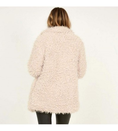 Bustiers & Corsets Women Fuzzy Jacket Lapel Fluffy Shearling Fleece Outwear Winter Casual Warm Oversized Shaggy Coat Jackets ...