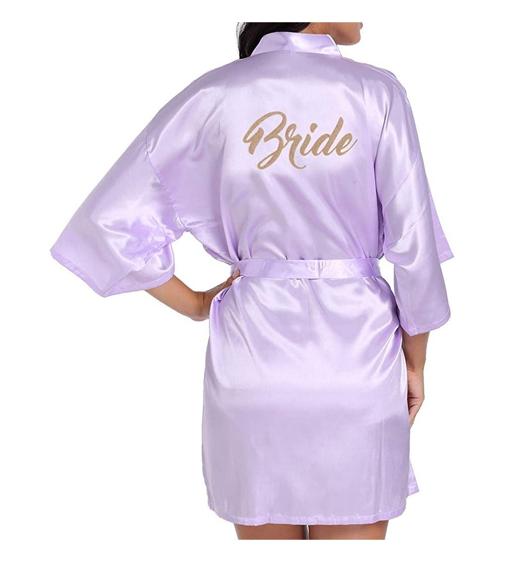 Slips Women Bridal Pajamas Wedding Brideslmaid Gift Mother Sister of The Bride Robes - Light Purple - CD194DSQLZT $13.44