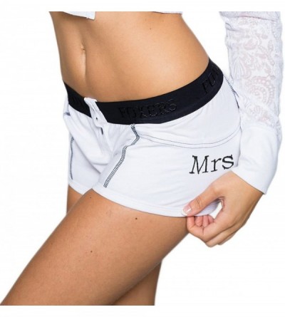 Panties Tomboy Style Women's Boxer Briefs with Side Pockets | XS-XXL - Mrs Monogrammed White - CZ186MM2IOS $71.27