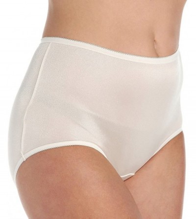 Panties Lorraine Nylon Full Brief Panty with Picot Trim (LR103) - Sand - CI11ASD40X3 $9.82