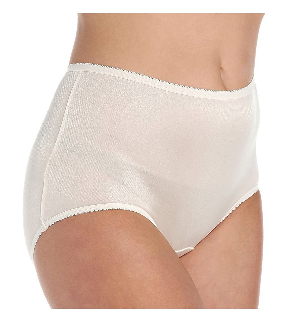 Panties Lorraine Nylon Full Brief Panty with Picot Trim (LR103) - Sand - CI11ASD40X3 $9.82