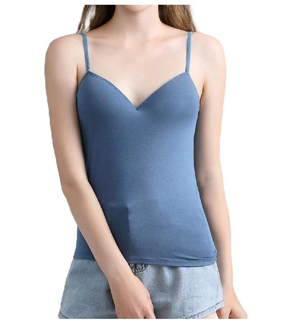 Camisoles & Tanks Womens Sling Modal Cotton Comfort Straps Wirefree Bralette Cami Vest - As1 - CV19D3LEEN0 $16.53