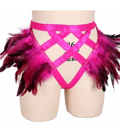 Garters & Garter Belts Women's Feather Harness Body Waist Hips Frame Garter Belts Waist Strappy Adjustment Size Harajuku Fest...
