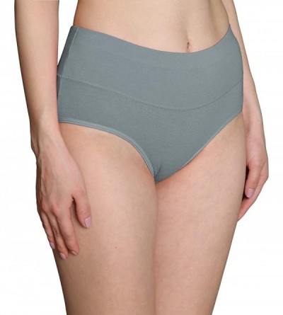 Shapewear Women's Multipack High Waisted Briefs Cotton Stretch Underwear Full Coverage Panties - Multicolor - CH18RES640N $26.15