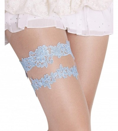 Garters & Garter Belts Wedding Garters for Bride Garter Set for Bride Blue Wedding Garter Belts Lace Bridal Garter 2 Piece Pl...