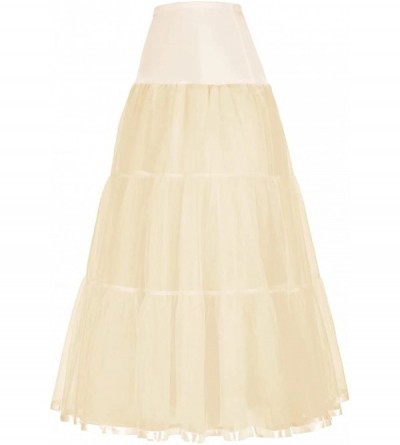 Slips Women's Ankle Length Petticoats Wedding Slips Plus Size S-3X - Champagne(floor-length) - C8186N7AMQE $22.26