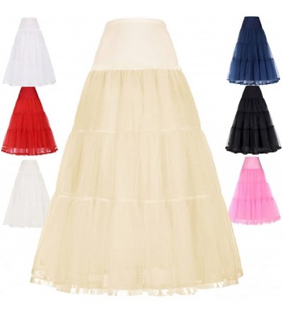 Slips Women's Ankle Length Petticoats Wedding Slips Plus Size S-3X - Champagne(floor-length) - C8186N7AMQE $22.26