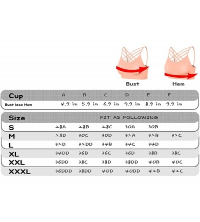 Bras Women & Plus Front V-Lattice Bralette with Adjustable Straps and Removable Bra Pads (S~3XL) - Sapphire - CD19795S860 $10.45