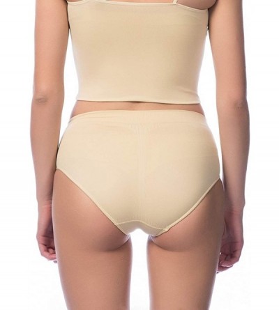 Panties 3 Pack Seamless Underwear Invisible Bikini Cotton No Show - Beige - C518WRWO2YA $25.53