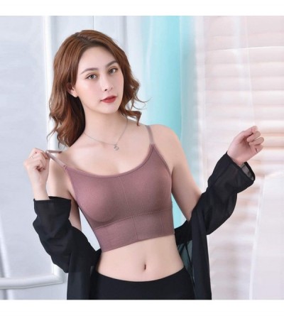 Camisoles & Tanks Women Tank Tops Bra Seamless Underwear Female Sexy Lingerie Adjustable Strap Cami Crop Top Solid Color - Pu...