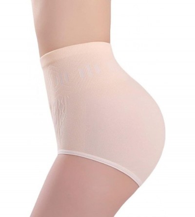 Panties Underwear- Women High Waist Tummy Control Body Shaper Briefs Slimming Pants - Skin - CV12CS0VD6V $12.31