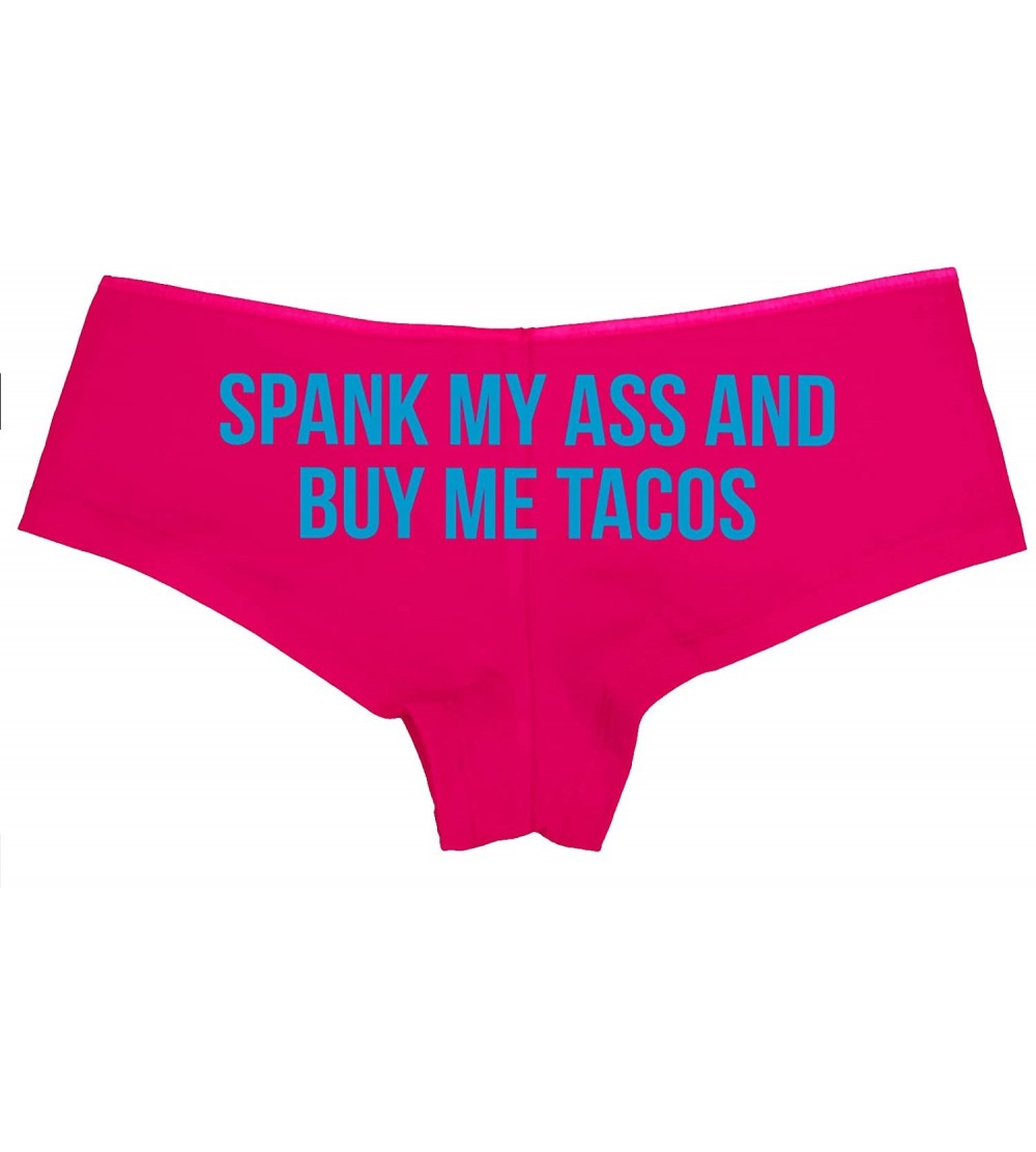 Panties Spank My Ass and Buy Me Tacos Fuck Me Feed Me DDLG Boyshort - Sky Blue - CE18LTMYQ98 $11.52
