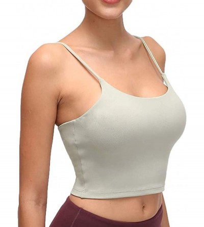 Camisoles & Tanks Women's Sports Bras Comfy Padded Gym Workout Crop Top Camisole Shirt Running Cami Yoga Tank Tops - A-army G...