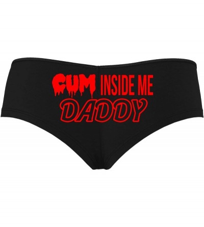 Panties Cum Inside Me Daddy Creampie Cumplay Black Boyshort Panties - Red - CD195CRNN6H $33.29