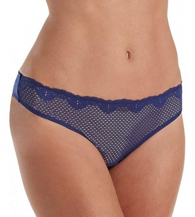 Panties Women's Duet Lace Low Cut Thong - Navy - C218IE4GO2T $58.07