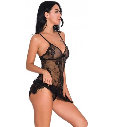 Baby Dolls & Chemises Intense Emotion Nightdress for Sex Sling Butt Exposure Easy Off Undies for Women - Black - CH192SKYY6X ...