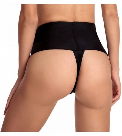 Shapewear Women's High Waist Shapewear Pants Thong Seamless Tummy Control Underwear Shaper - Black - CA18L7O8KYZ $20.88