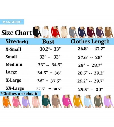Shapewear Women's Scoop Neck Long Sleeve Basic Bodysuits Jumpsuits - Mocha - CK18A74IHDR $15.60