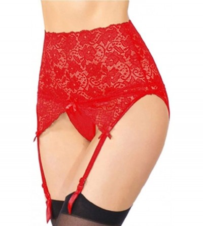 Garters & Garter Belts Garter Belt Lingerie for Women-Women Lace High Waist Plus Size Garter Belt with G String for Stocking ...