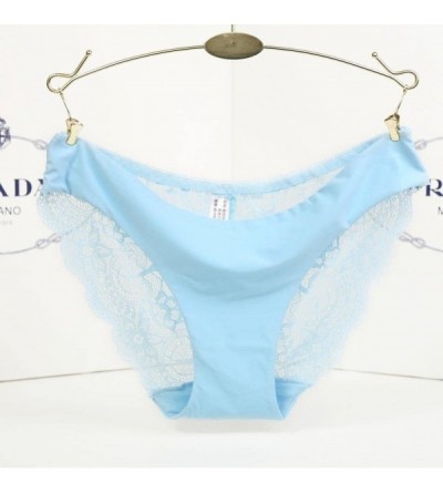 Panties Women Lace Seamless Cotton Underwear - Blue - CQ18E8YR934 $9.13