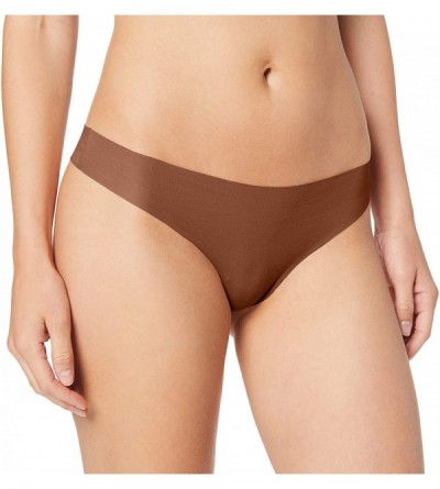 Panties Women's Invisible Cotton Thong - Mocha - CH12DLAZGZ5 $19.32