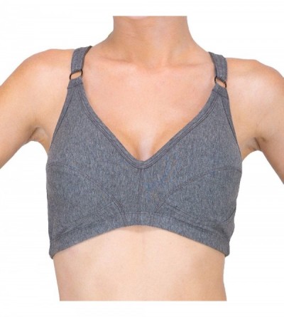 Bras Women's Hypoallergenic Racer Back Pullover Bra Made from 100% Organic Cotton - Melange Grey - C318TGELI99 $25.79