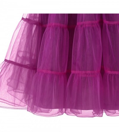 Slips Women's Vintage 50s Rockabilly Petticoat Tutu Skirt 25" Length Crinoline Underskirt(FBA) - Hot Pink - C8187DQ59O5 $18.68